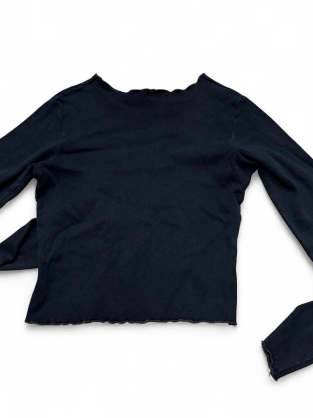 Navy Blue Long-Sleeve Ribbed Tee - Picture 3 of 3